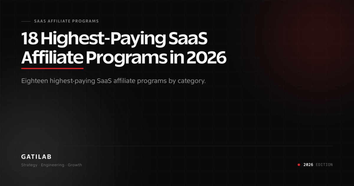 SaaS Affiliate Programs — 18 Highest-Paying SaaS Affiliate Programs in 2026 (By Category)