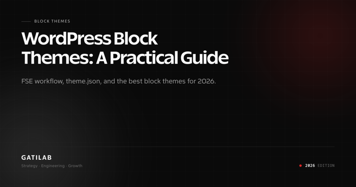 Block Themes — WordPress Block Themes: A Practical Guide (2026)