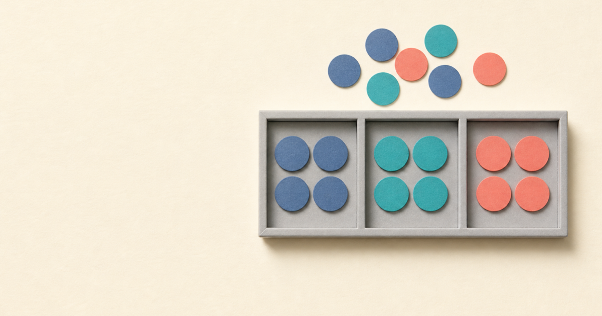 AI crawlers sorted into 3 compartments by colour, with mixed unsorted discs waiting above the tray