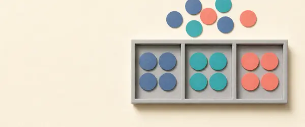 AI crawlers sorted into 3 compartments by colour, with mixed unsorted discs waiting above the tray
