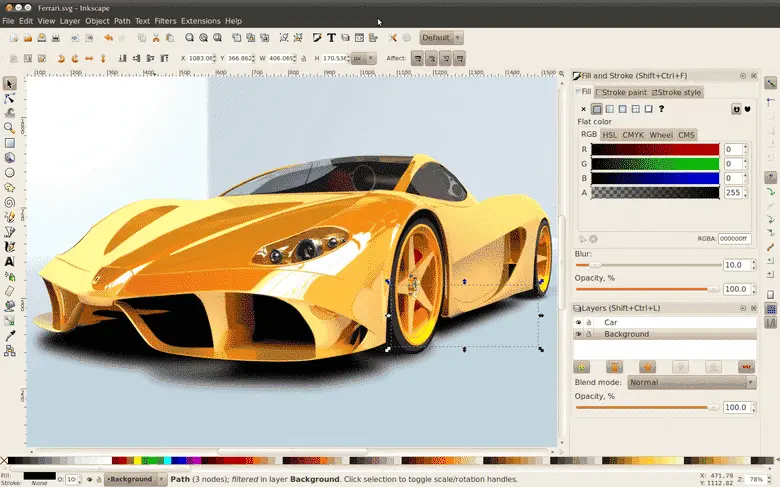 Inkscape canvas using symbols from the free SVG library collection