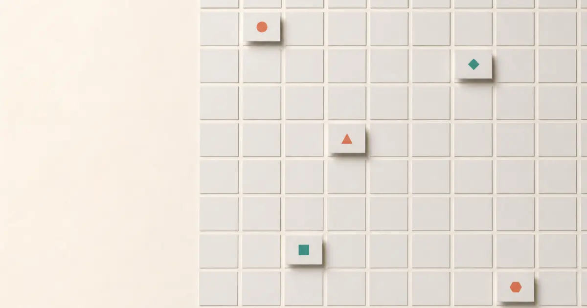 Programmatic SEO results shown as a grid of identical blank pages with only 5 lifted and marked, the rest never surfacing