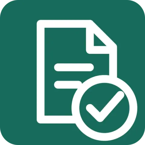 Core Approvals request document and approval checkmark