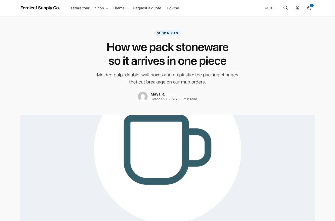 A blog post on the Stackless theme with title, meta, body text and the editorial single post layout